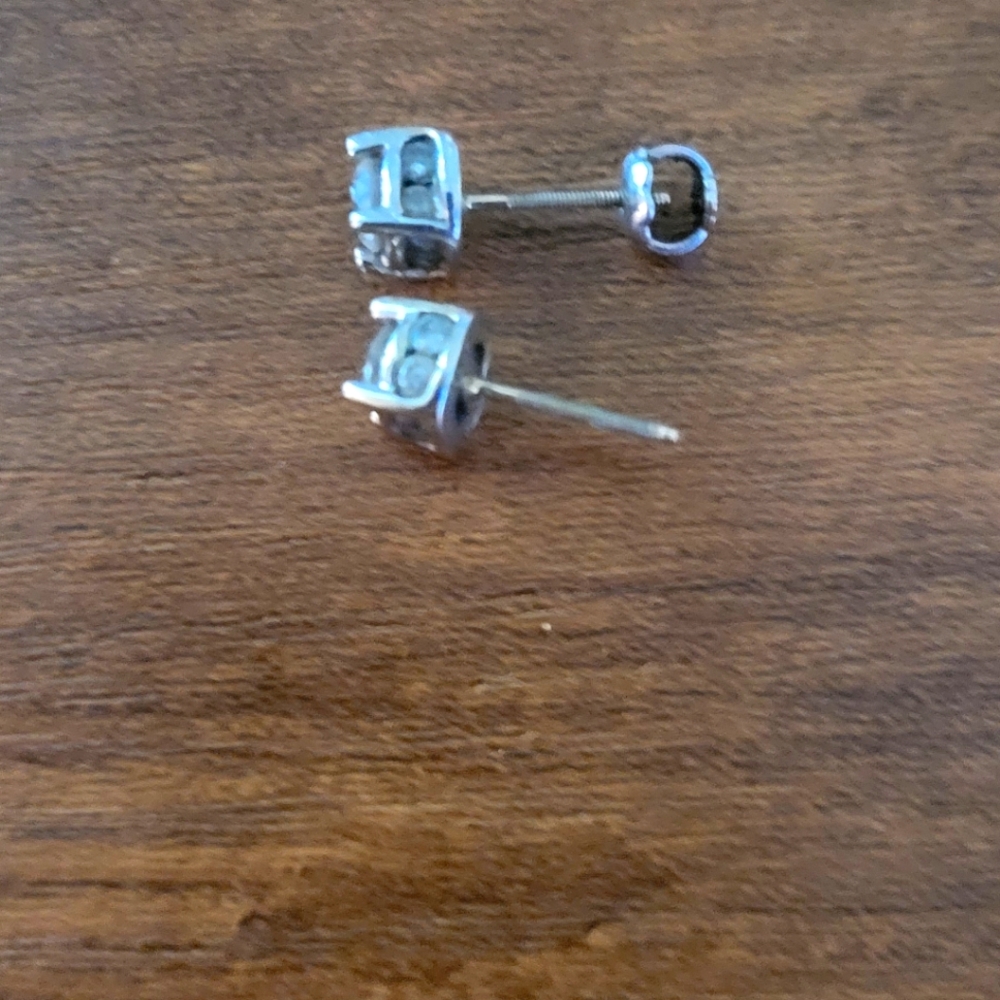 Diamond stud screw back earrings